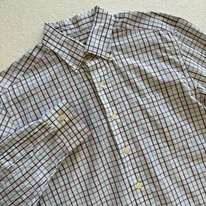 Vineyard Vines Murray Dress Shirt Mens Small White Purple Blue Plaid Pink Whale